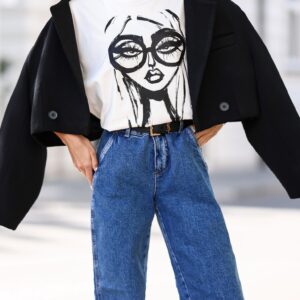 bluzka damska Lara Glasses śmietankowa