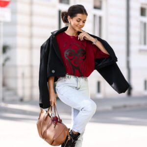 bluzka damska Lara Glasses bordo