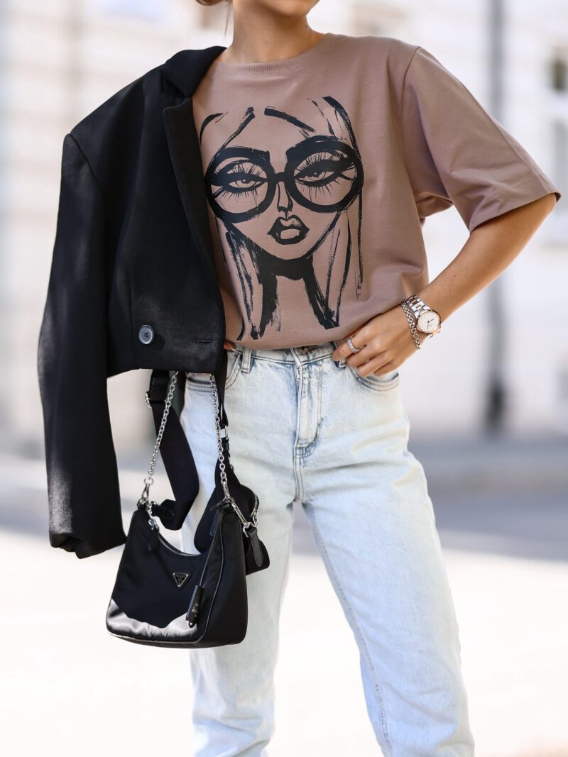 bluzka damska Lara Glasses cappuccino