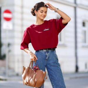 bluzka damska Lara Jamnik Paris bordo