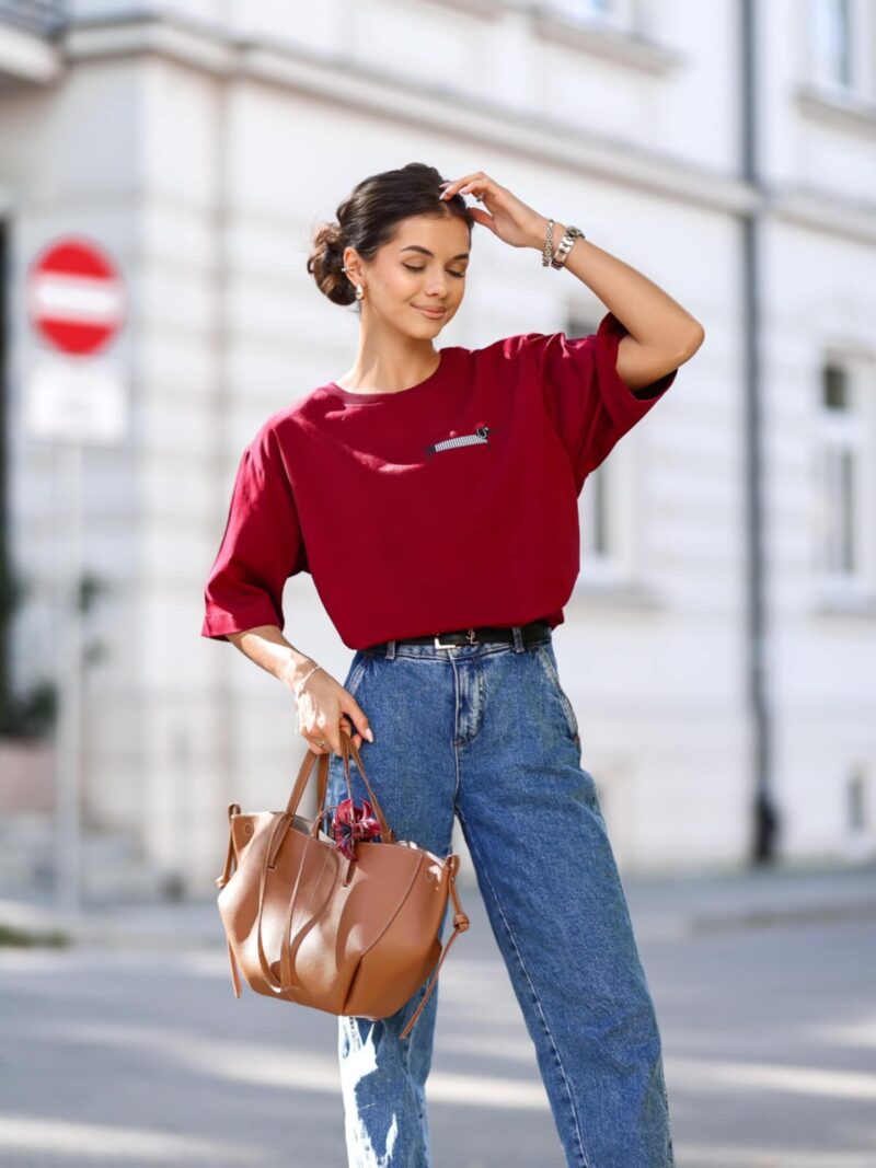 bluzka damska Lara Jamnik Paris bordo
