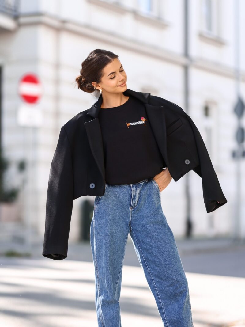 bluzka damska Lara Jamnik Paris czarna