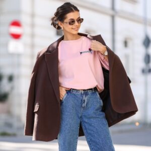 bluzka damska Lara Jamnik Paris róż pudrowy