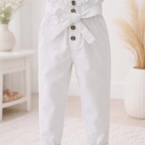 spodnie dziecięce jeans jogger Italia białe