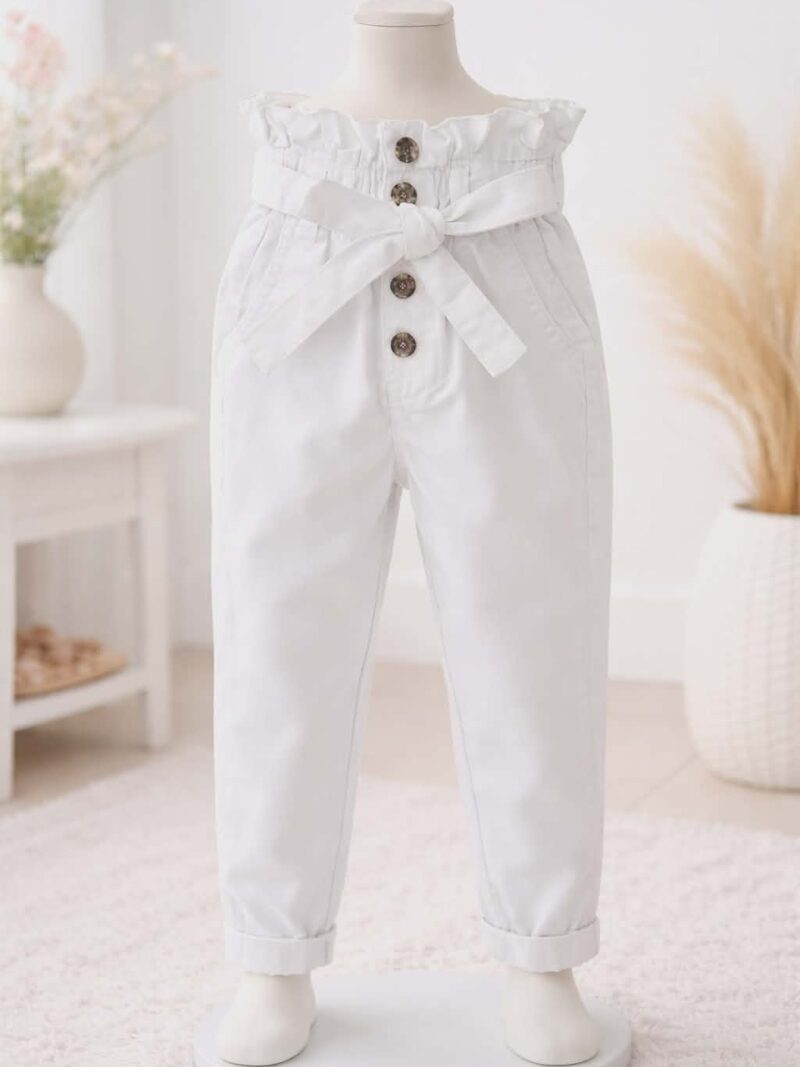 spodnie dziecięce jeans jogger Italia białe