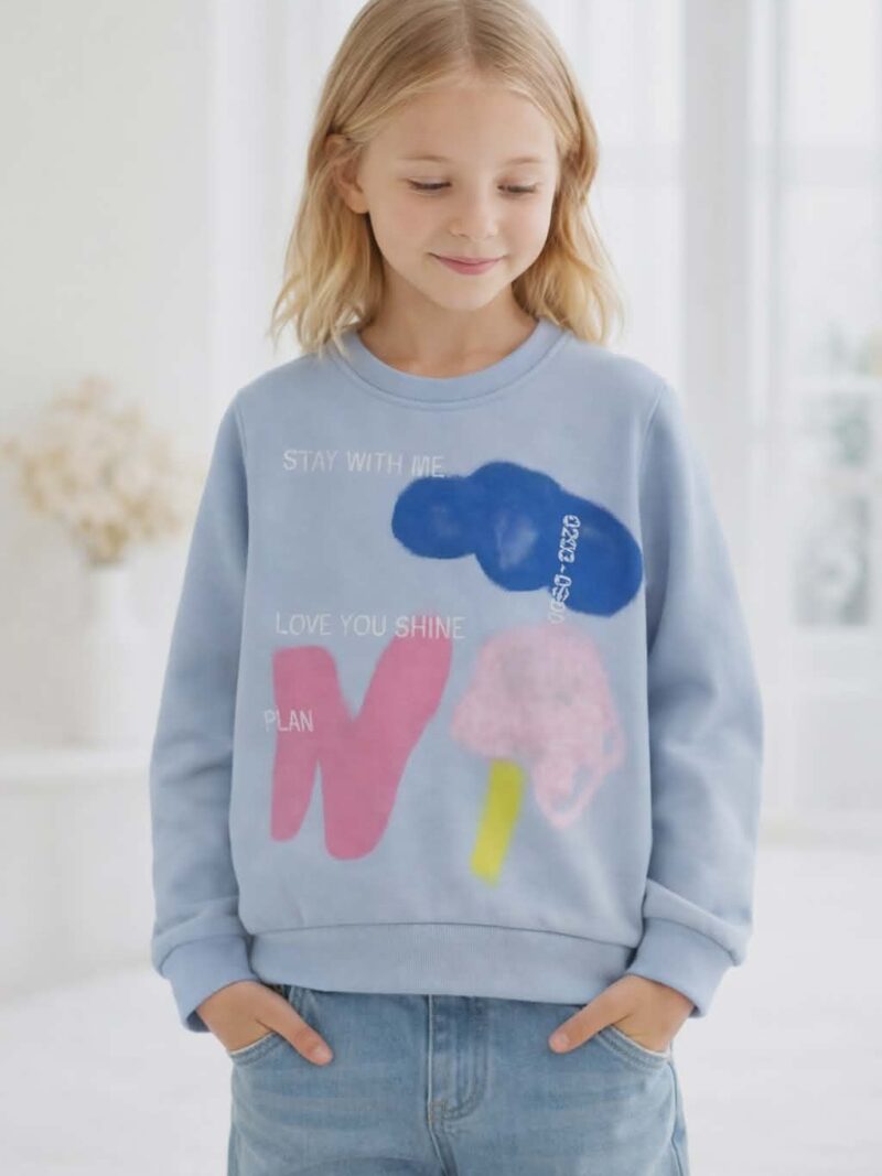 Bluza dziewczęca ocieplana Stay błękitna