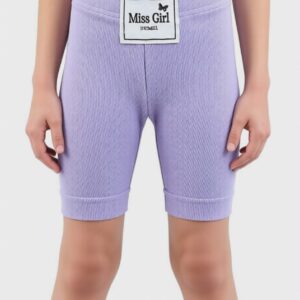 Kolarki dziewczęce getry Igomill prążek fioletowe