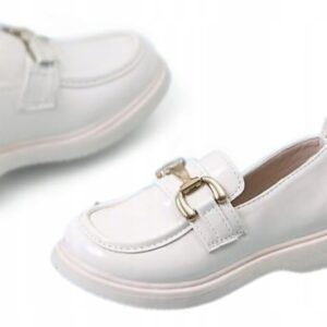 Mokasyny dziewczęce półbuty ecru