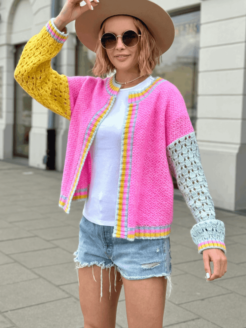 sweter damski Alice baby róż-cytryna