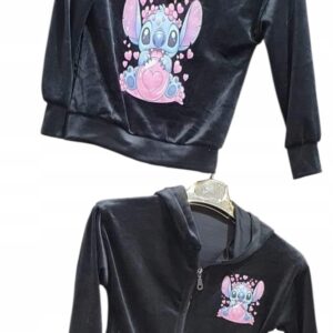 Bluza dziecięca Stitch welur czarna