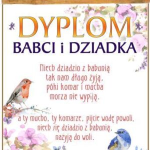 dyplom Babci i Dziadka ptaszki