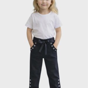 Spodnie dziewczęce bawełniane Igomill czarne