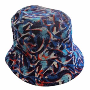 kapelusz młodzieżowy Bucket wzór niebieski