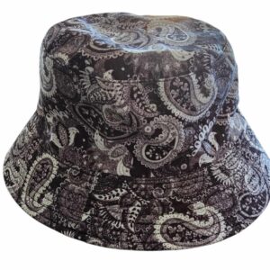 kapelusz młodzieżowy Bucket wzór czarny
