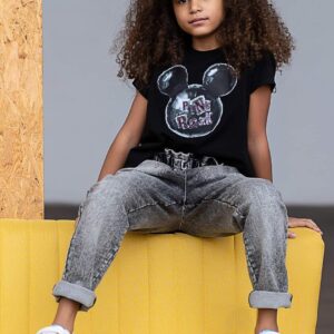 Bluzka dziecięca t-shirt myszka miki Kiz czarna
