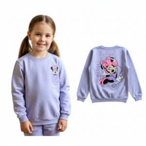 bluzka dziewczęca Myszka Miki Minnie bawełna fioletowa