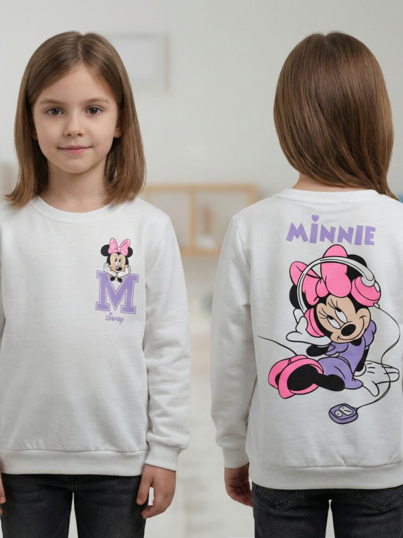 bluzka dziewczęca Myszka Miki Minnie bawełna ecru
