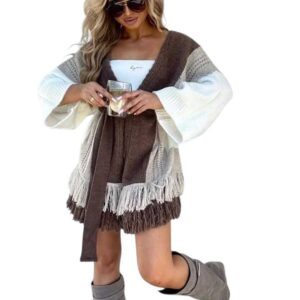 kardigan damski By Me Oriana beżowo-ecru