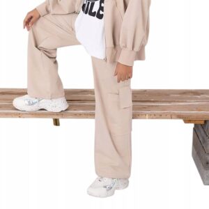 spodnie cargo dziewczęce Kiz By Kids beż