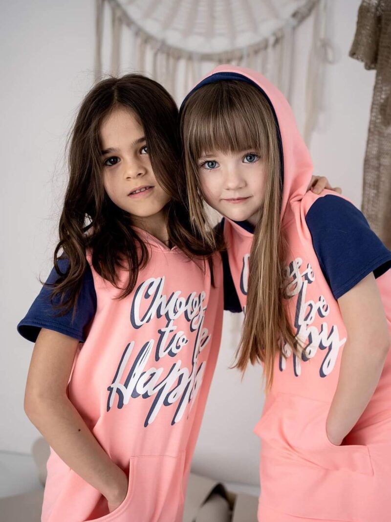 Sukienka tunika dziewczęca Kids By Voga koralowa