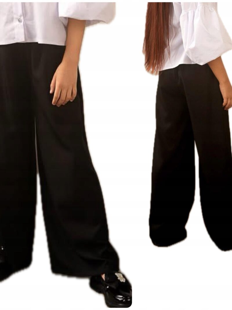 Spodnie dziewczęce eleganckie szeroka nogawka Kiz By Kids czarne