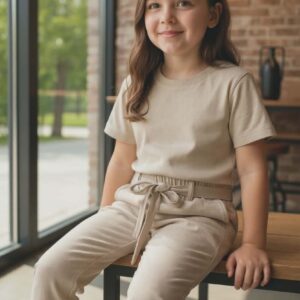 Spodnie dziewczęce dresowe Igomill beżowe