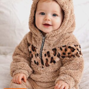 Bluza niemowlęca dziecięca Miś polar uszy beż