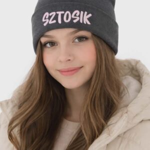 Czapka dziecięca młodzieżowa Sztosik grafit rozmiar uniwersalny