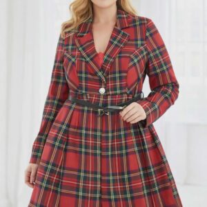 Marynarka damska sukienka Tartan szkocka krata