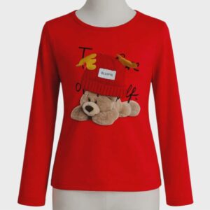 Bluzka dziecięca święta Italia miś czerwona