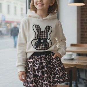 Spódniczka dziewczęca Panterka Glamour welur brąz