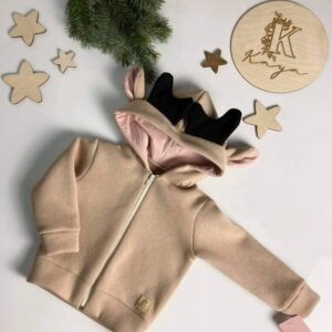 Bluza dziecięca renifer Kaya beż pudrowy róż