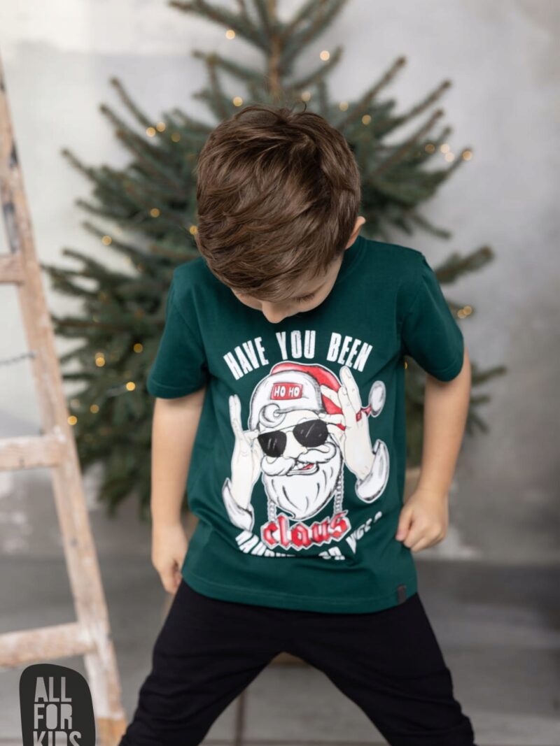 Bluzka dziecięca święta All For Kids mikołaj santa zieleń