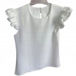 Bluzka dziewczęca wizytowa szkoła Madżi biała