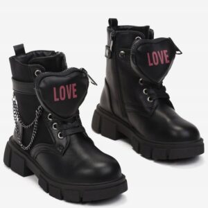 Botki dziecięce worker Seastar czarne