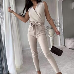 Kombinezon damski kopertowy By Me beż