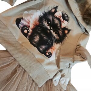 Komplet dziewczęcy bluza spódnica tutu La Roma beż