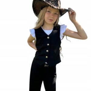 Komplet dziewczęcy szkoła Madżi kamizelka spodnie czarny