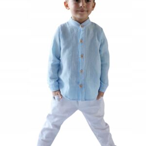 Koszula chłopięca muślinowa Royal Kids błękitna