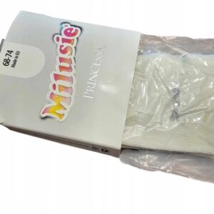 Rajstopy niemowlęce Milusie Princessa ecru bawełniane