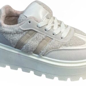 Sneakersy damskie platforma Seastar ocieplane ecru