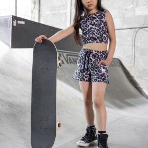 Spodenki dziewczęce Mashmnie panterka fiolet