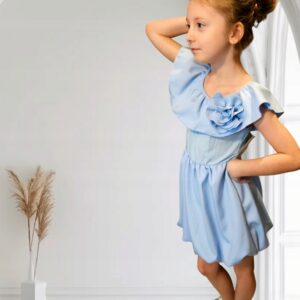 Sukienka dziecięca wizytowa Hiszpanka błękitna