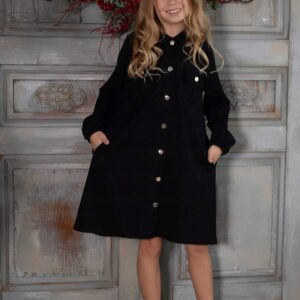 Sukienka dziewczęca koszulowa Kiz by Kids czarna