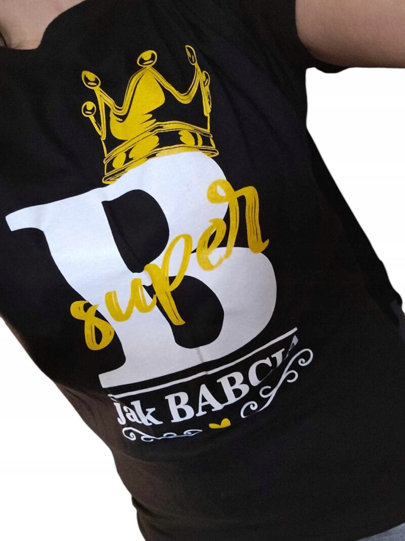 T-shirt damski Dzień Babci bluzka czarna