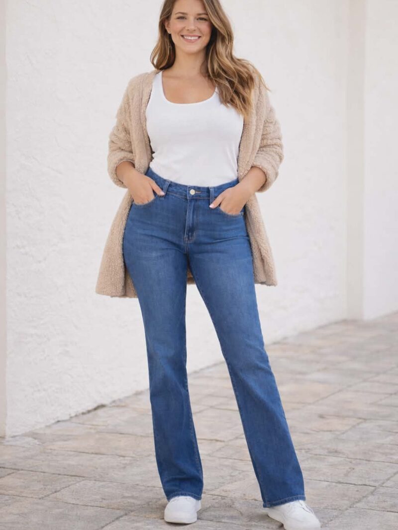 Spodnie jeans Moon Girl denim blue
