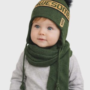 Komplet zimowy dzieciecy czapka szal rozmiar 46-48