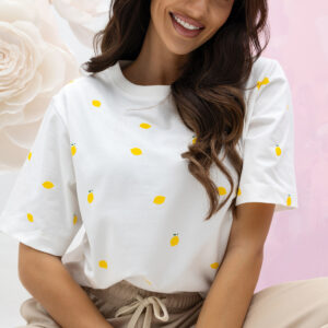 Bluzka t-shirt damska Cytryny Lemon Lara Fashion