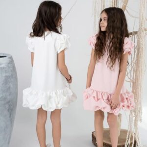 Sukienka dziewczęca z drapowanym dołem