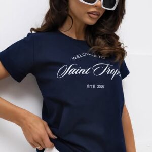 T-shirt damski bluzka Lara Fashion Saint Tropez